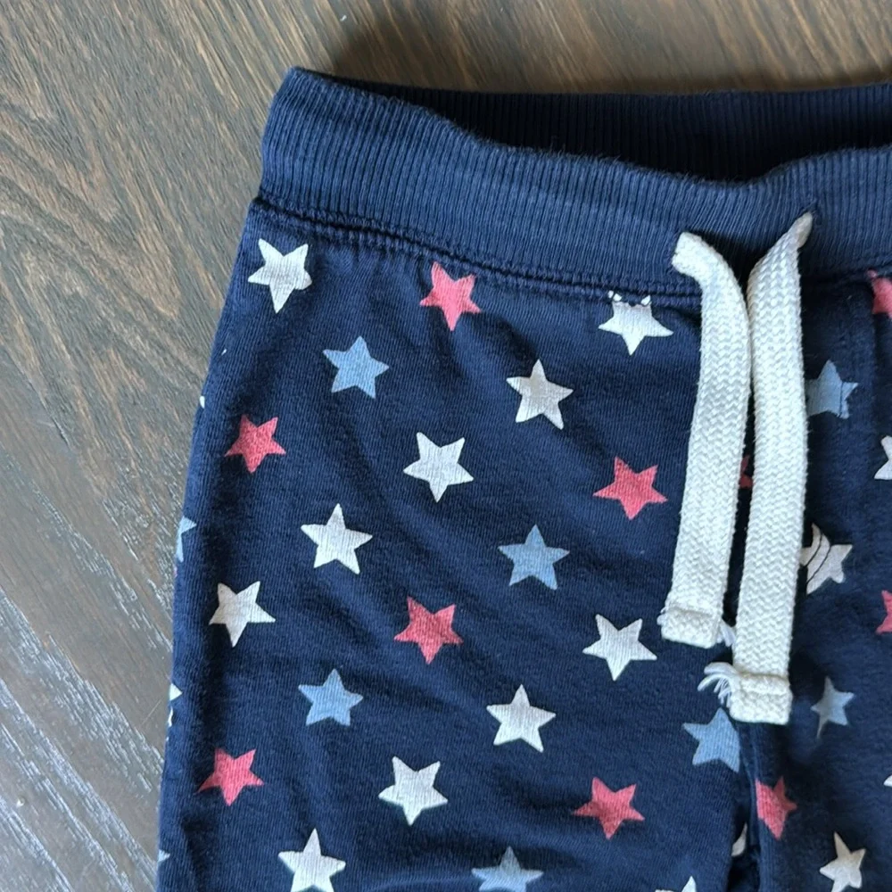 Old Navy 🇺🇸 Light Gray/Americana Print Functional Drawstring Pull-On Short Set